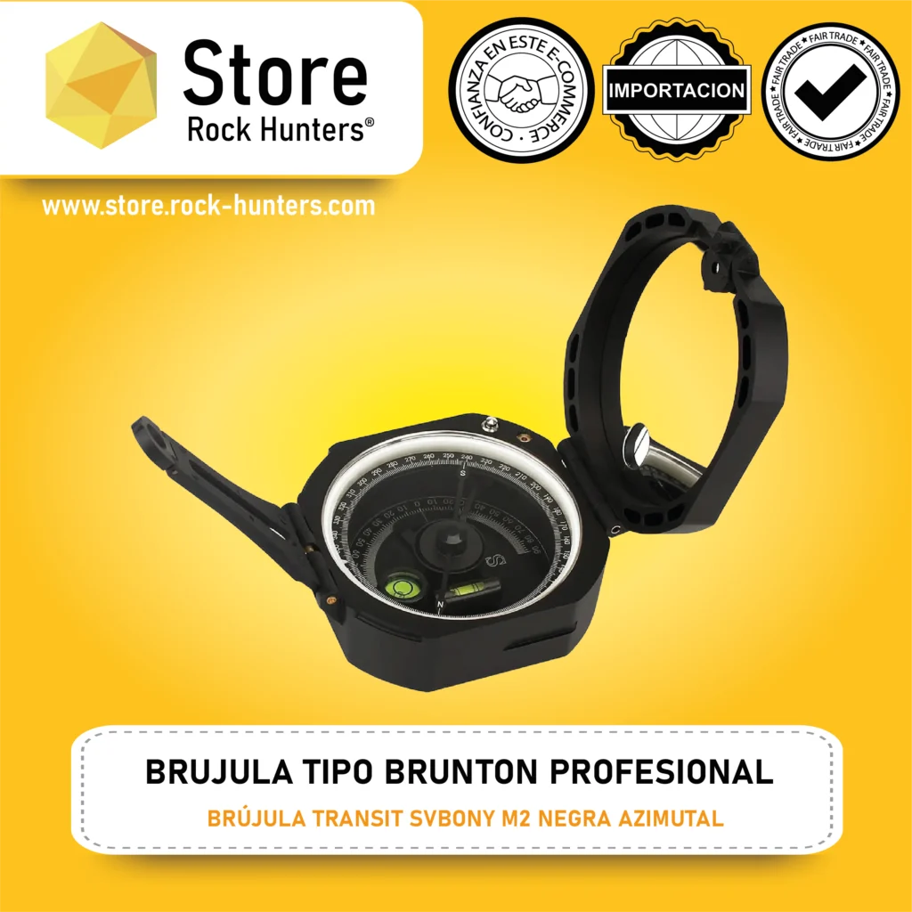 BRUJULA TRANSIT ROCK HUNTERS M2 NEGRA AZIMUTAL