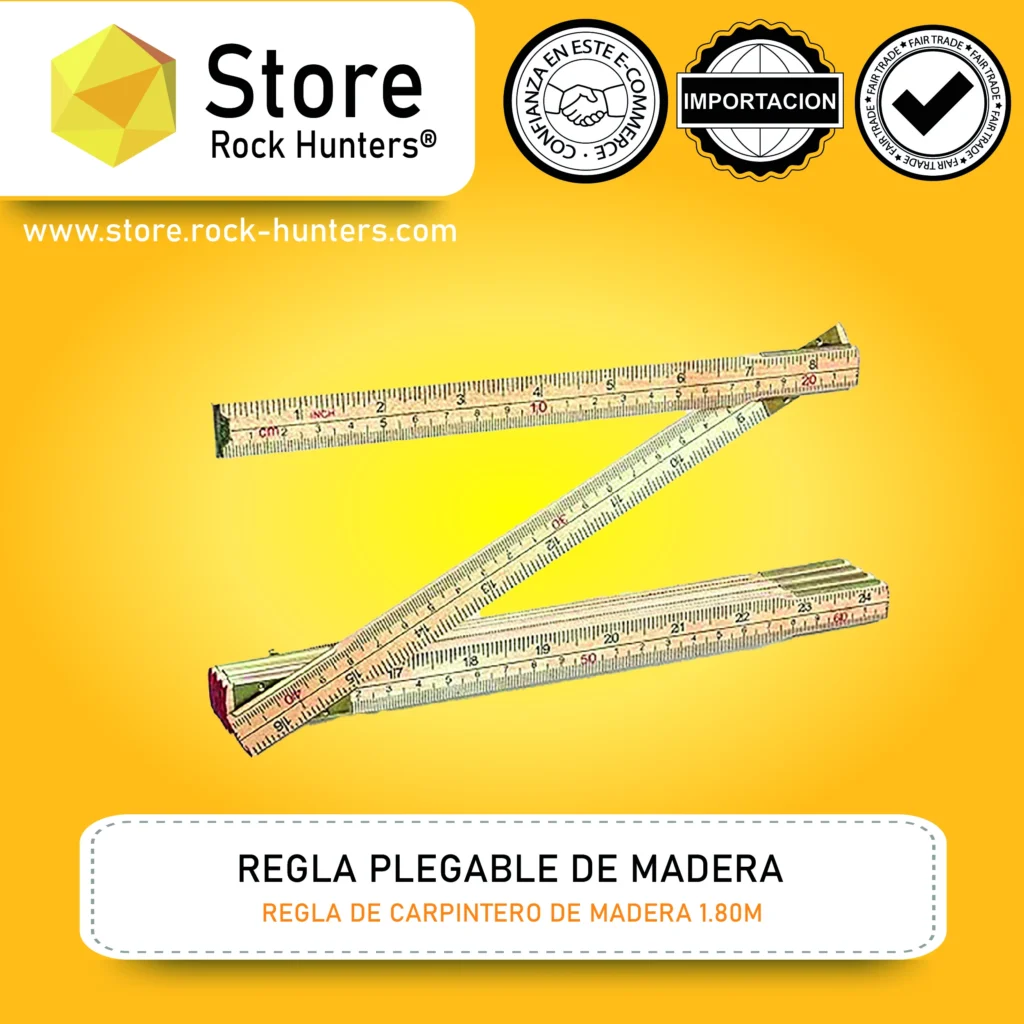 REGLA DE CARPINTERO / REGLA PLEGABLE DE MADERA 1.80M